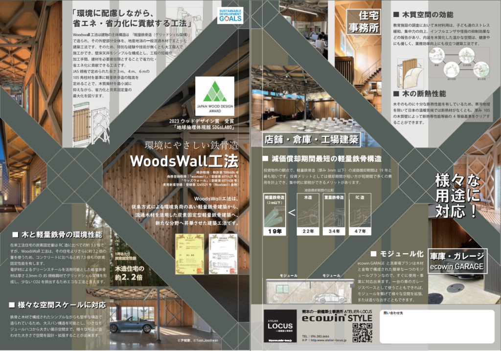 WoodsWall工法 紹介 フライヤー